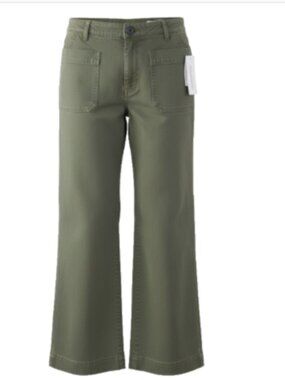 Treasure & Bond Wide Leg FULL LENGTH Pants XXS Green Career Casual NWT